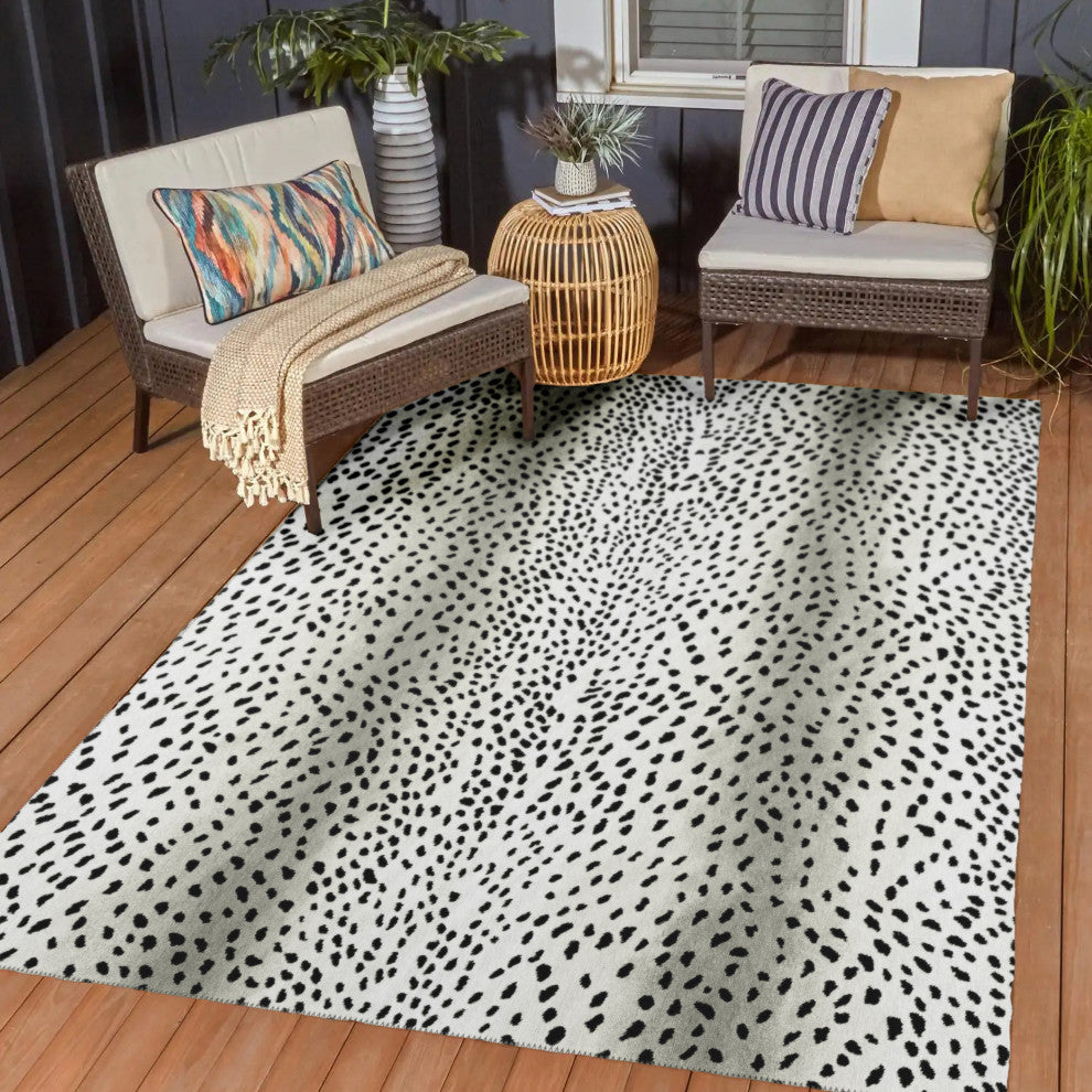 Indoor/Outdoor Mali ML3 Ivory Machine Washable 10' x 14' Rug