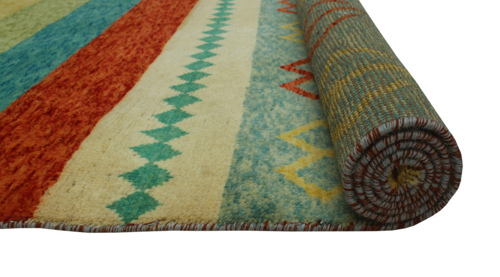 Balochi Anllela Blue/Rust Rug, 4'11x6'7