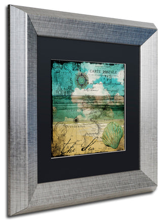 Color Bakery 'Ocean Clouds II' Matted Framed Art, Silver Frame, Black Mat, 11x11