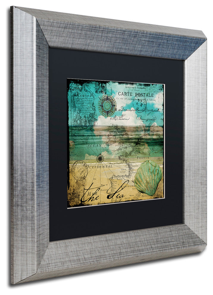 Color Bakery 'Ocean Clouds II' Matted Framed Art, Silver Frame, Black Mat, 11x11