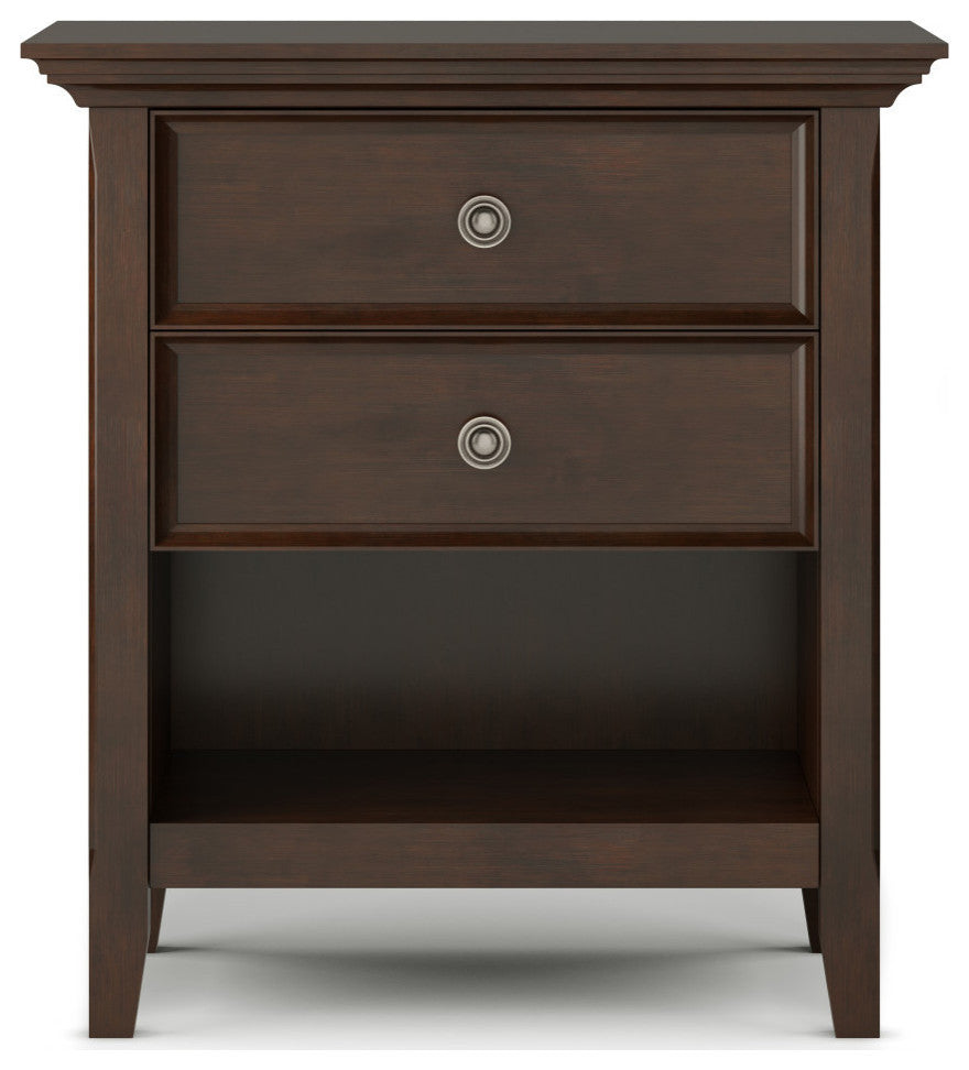 Amherst Solid Wood Bedside Table, Russet Brown