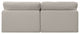 Comfy Upholstered Modular Sofa, Beige, 2-Piece: 2 Armless Chair, Linen Textured Fabric