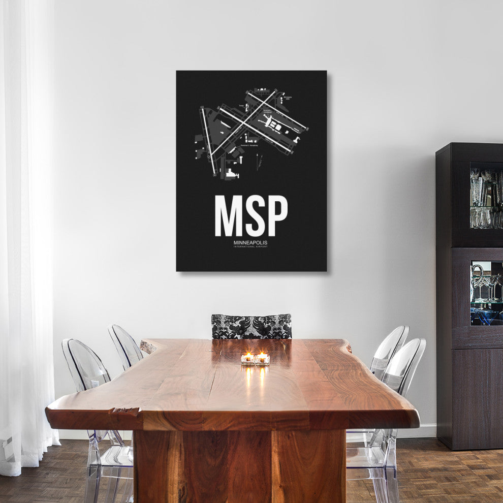 "MSP Minneapolis Airport Black" Fine Art Print