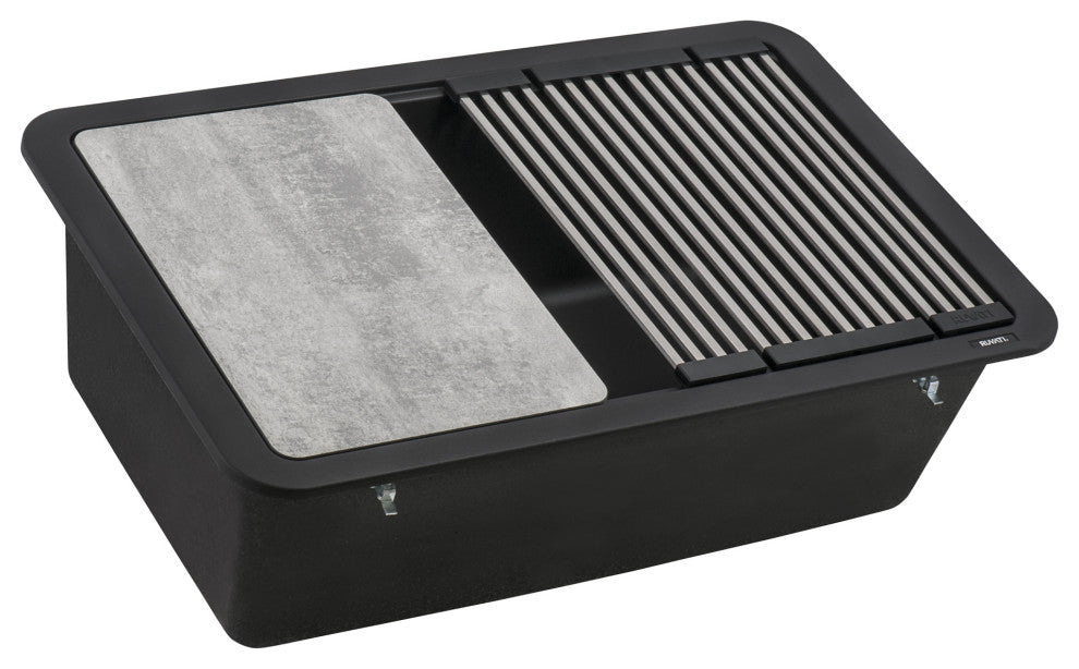 Ruvati RVG2310BK 30" Granite Composite Workstation Dual Mount Kitchen Sink