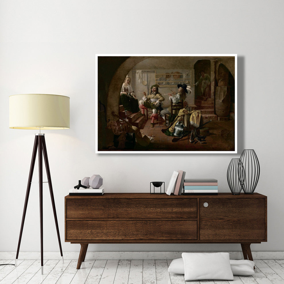 "Interior with Soldiers and Women" Digital Paper Print by Jacob Duck, 62"x42"