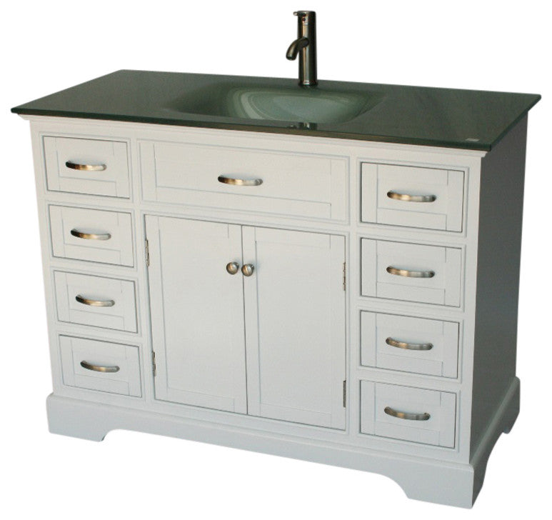 46" Contemporary Style Single Sink Bathroom Vanity Model 2422-W