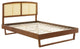 Sierra Cane and Wood Full Platform Bed With Angular Legs Walnut