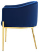 Side Dining Chair, Set of 2, Velvet, Metal, Blue Navy, Modern, Bistro Restaurant