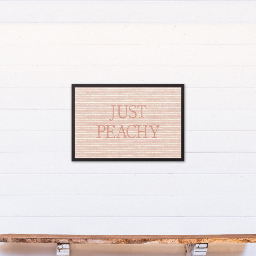 Just Peachy Stripes Framed Canvas 20x30 Black Framed Canvas