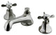 Kingston Brass Widespread Bathroom Faucet With Brass Pop-Up, Brushed Nickel