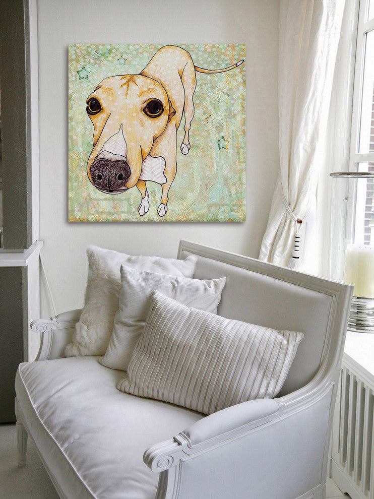 "Greyhound Pop Art" Canvas Print by Stephanie Gerace, 100x100 cm