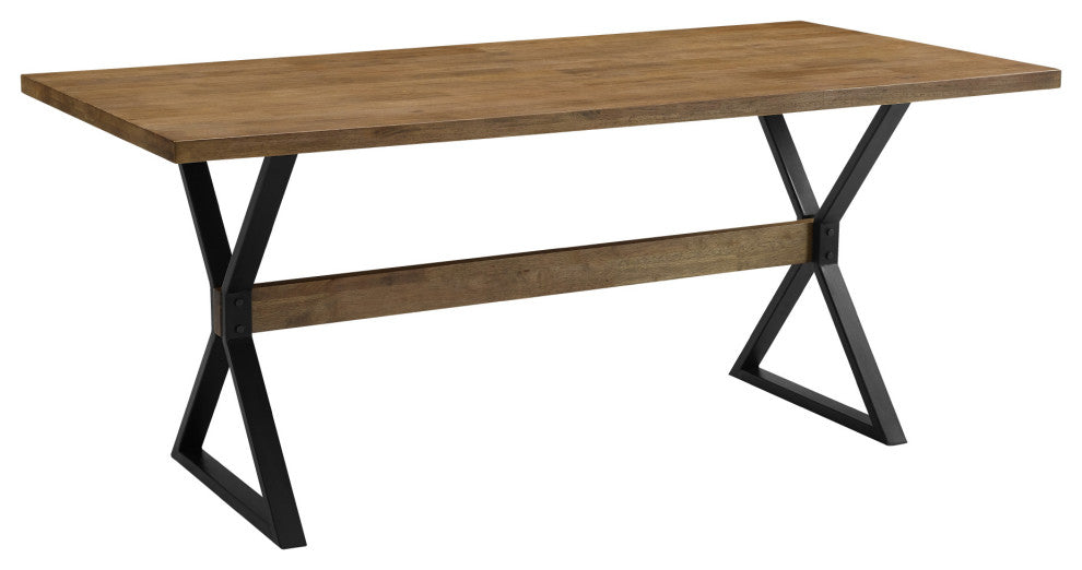 Amherst 72" X Leg Dining Table - Rustic Oak