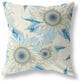 16" White Yellow Sunflower Indoor Outdoor Zippered Throw Pillow