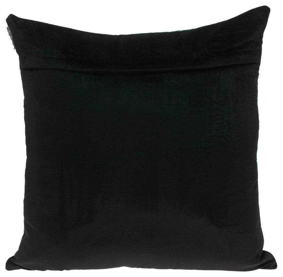 Teal Gold and Black Tufted Velvet Square Pillow