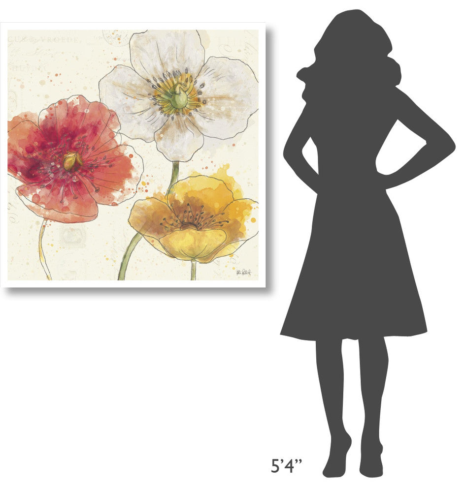 "Painted Poppies IV" Digital Paper Print by Katie Pertiet, 38"x38"