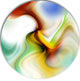 Rays Of Speed Curved, Abstract Digital Art Round Metal Wall Art, 23"
