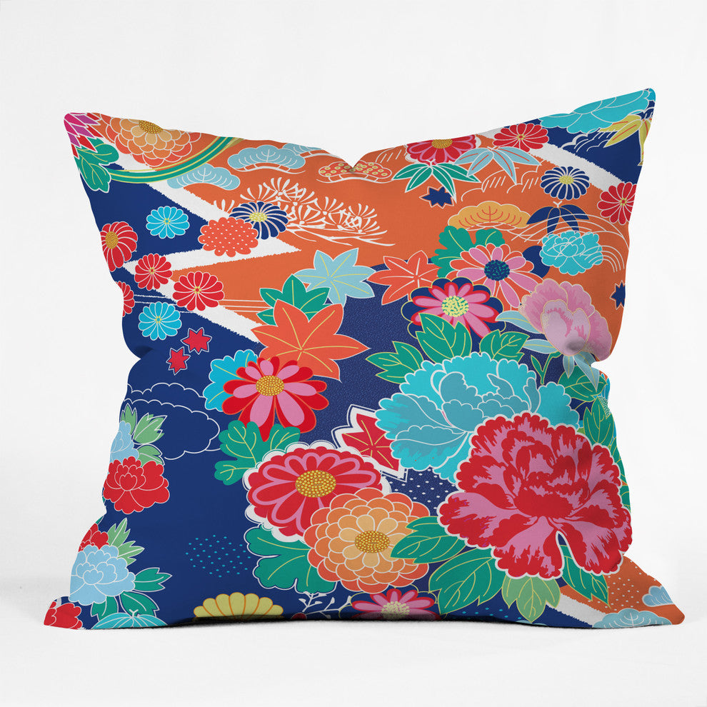 Juliana Curi Osaka Orange Outdoor Throw Pillow