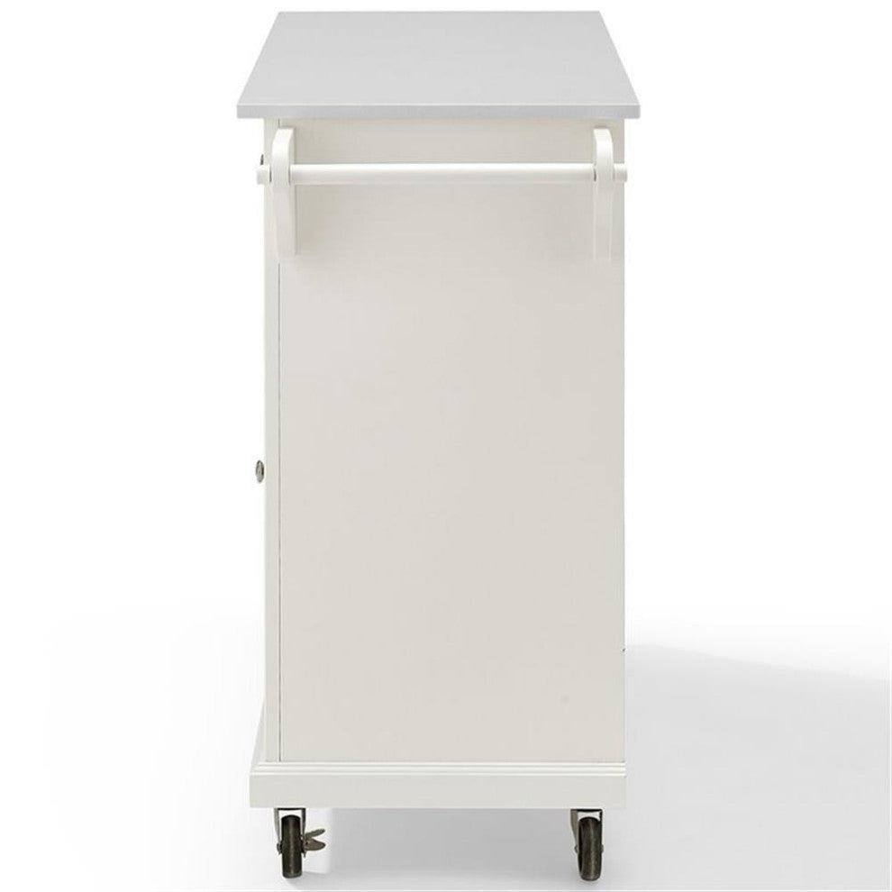 Crosley Furniture MDF Wood Granite Top Kitchen Cart in White