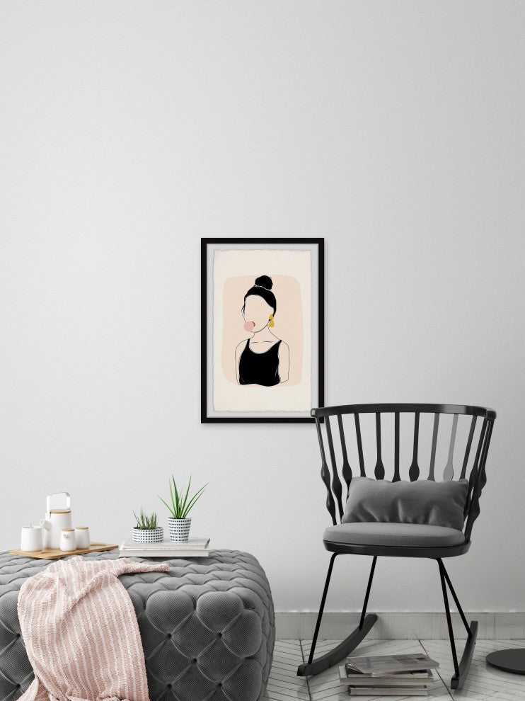 "Perfect Hair Bun" Framed Painting Print, 20x30