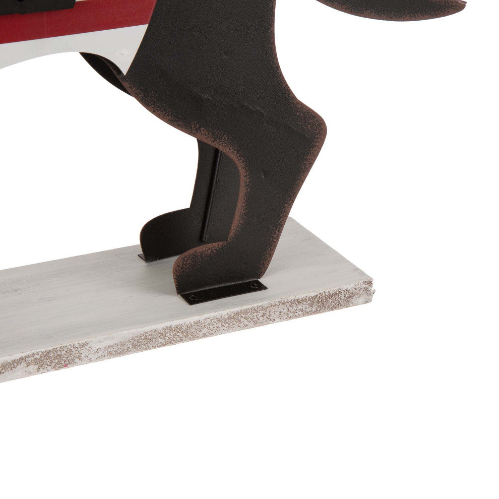24.5"L Metal/Wooden Patriotic Double Sided Home/Welcome Dachshund Decorate