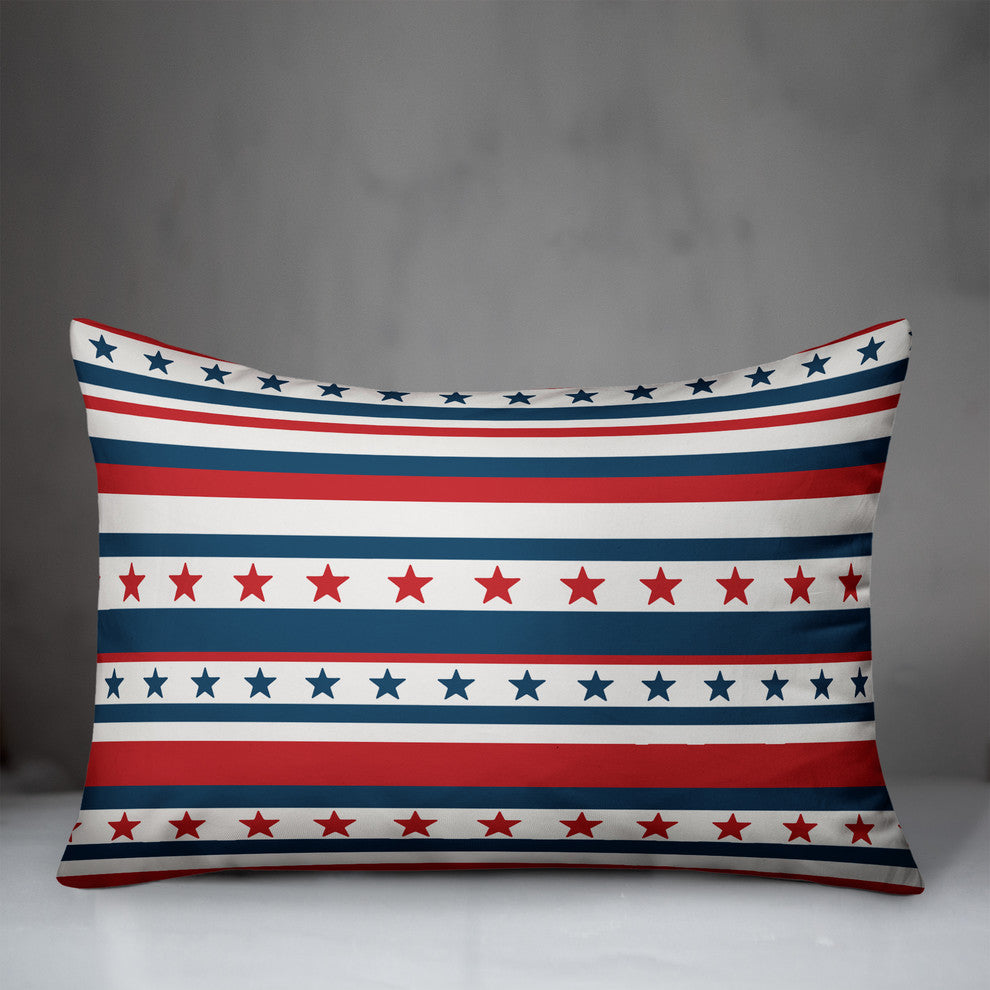 Flag Stars and Stripes 14x20 Lumbar Throw Pillow