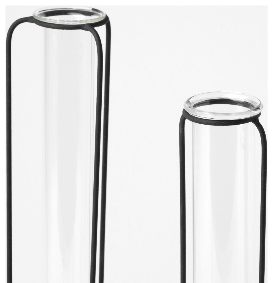 Set of Three Test Tube Stand Vases