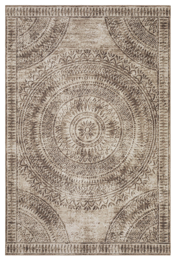 Indoor/Outdoor Sedona SN7 Taupe Machine Washable 3' x 5' Rug