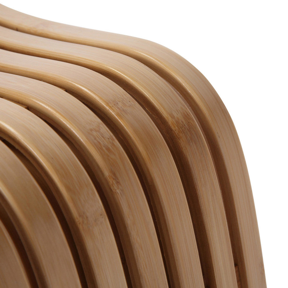 U-Bamboo Contemporary Side Table, Natural Bamboo