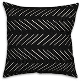 White and Black Modern Chevron 16x16 Throw Pillow Cover