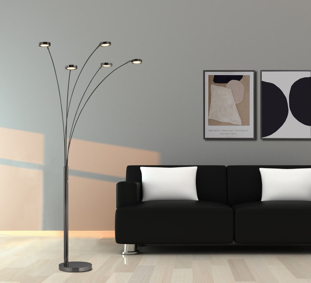 73" LED 5-Arched Floor Lamp With Touch Dimmer