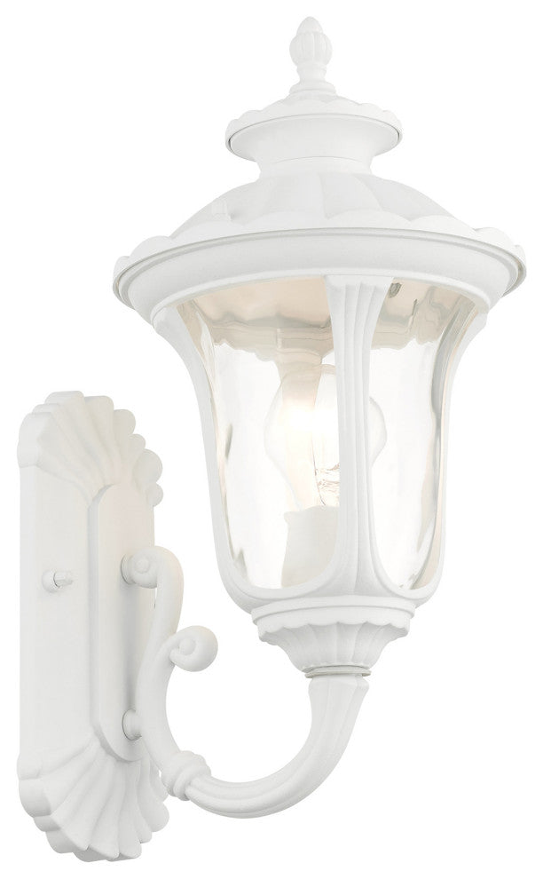 Textured White Traditional, Victorian, Sculptural, Outdoor Wall Lantern