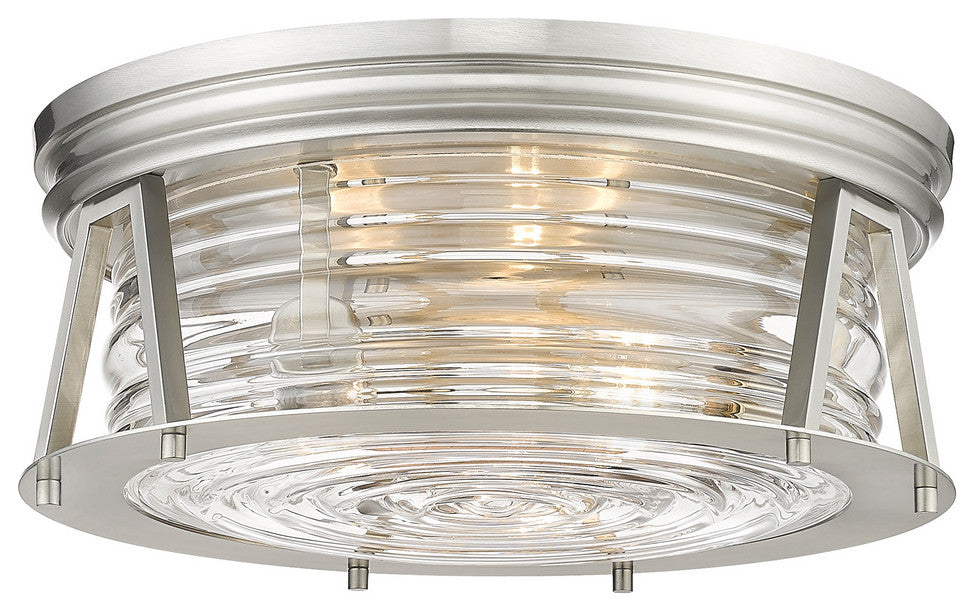 Zlite 491F3-BN 3-Light Flush Mount, Clear