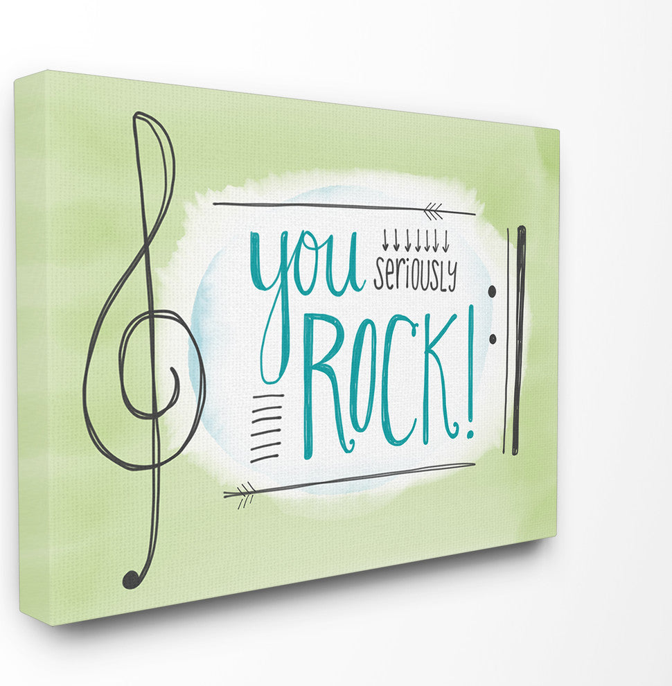 "You Seriously Rock! Music Symbols" 30x40, XXL Stretched Canvas Wall Art
