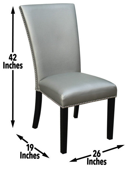 Camila Black Dining Chair, Set of 2, Silver