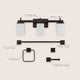 3-Light Modern Vanity, Frosted Glass Shades, Bathroom Accessory Set, 5-Piece