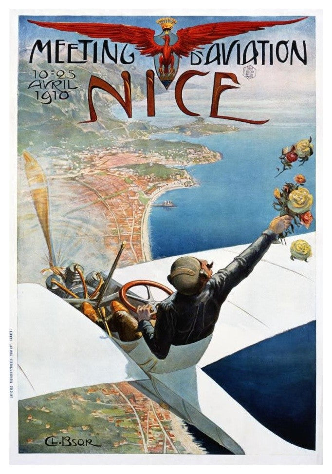 "Meeting dï¿½Aviation / Nice" Paper Print by Charles Leonce Brosse, 23"x32"