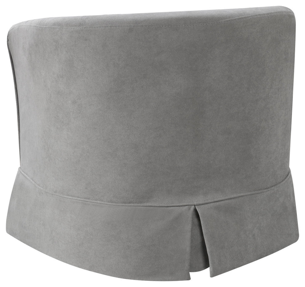 Tucker Woven Fabric Swivel Barrel Chair, Steel Gray