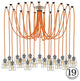 Industrial Orange And Steel Chandelier
