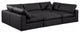 Comfy Upholstered U-Shaped Modular Sectional, Black, 6-Piece: 3 Armless Chair, 2 Corner Chair, 1 Ottoman, Vegan Leather