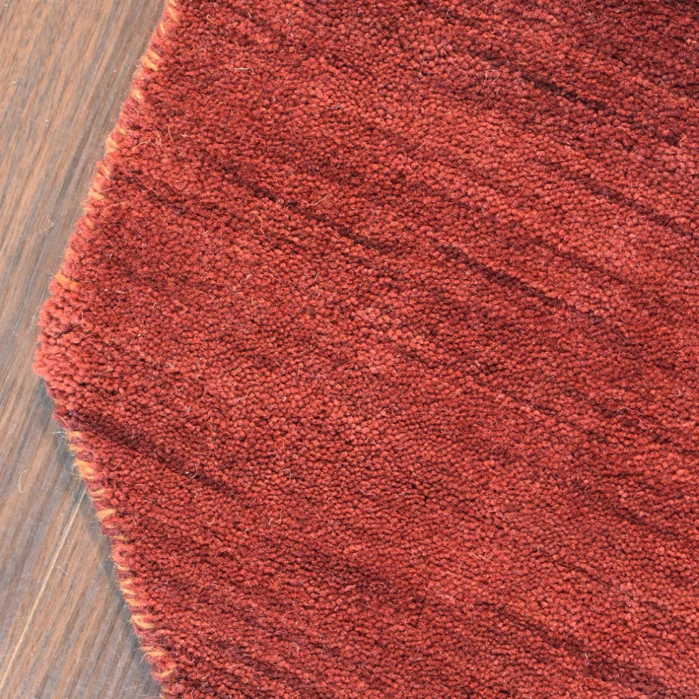 HAND KNOTTED LOOM WOOL ECO-FRIENDLY AREA RUGS-Rectangle,Orange Red,Contemporary