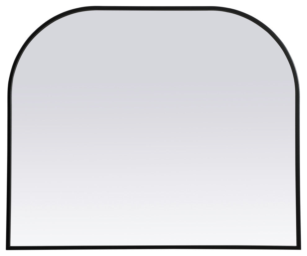 Metal Frame Arch Mirror 36X30 Inch, Black