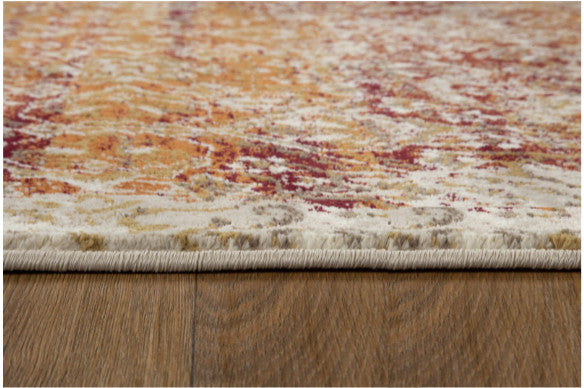 5"x8" Rust Ivory Distressed Diamonds Area Rug