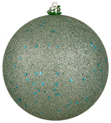Vickerman N591040Dq 4" Frosty Mint Sequin Ball Ornament, 6 Per Bag