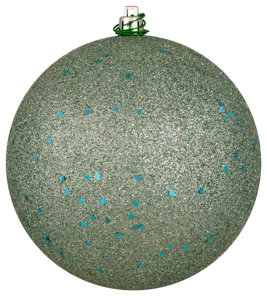 Vickerman N591040Dq 4" Frosty Mint Sequin Ball Ornament, 6 Per Bag