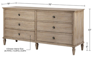 Madison Park Signature Victoria Nightstand, 6-Drawer Dresser