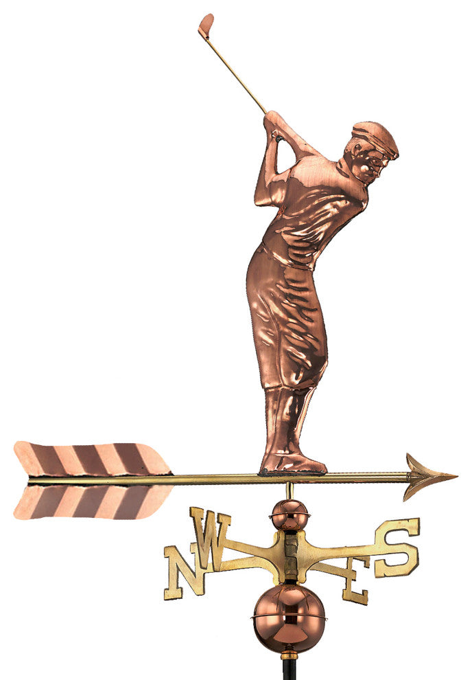 Golfer Weathervane, Pure Copper