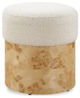 Uttermost 23855 Swirls 16"W Standard Ottoman - Maple / Ivory