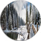 Winter Morning Panorama, Landscape Photo Round Wall Art, 11"