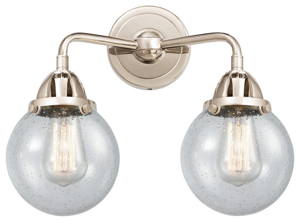Beacon Bath Vanity Light, Polished Nickel, Seedy, Seedy
