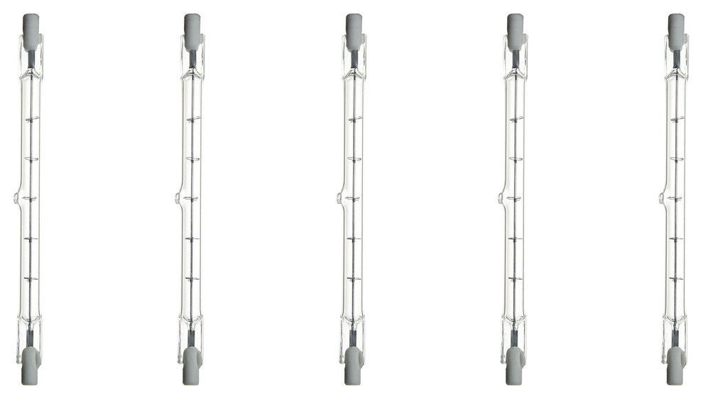 Sunlite 5-Pack Clear Double Ended T3 Bulb, RSC, 500W, 120V, 1500 Hrs, Dimmable